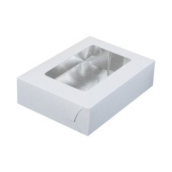 Κουτί μνημοσύνου χάρτινο με παράθυρο σε λευκό χρώμα 17x12x4.5 cm 10 κιλά