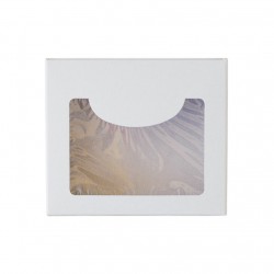 Κουτί μνημοσύνου χάρτινο με παράθυρο σε λευκό χρώμα 15x13x4 cm 10 κιλά
