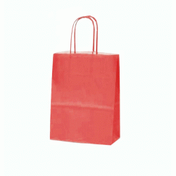 Τσάντα - σακούλα χάρτινη κόκκινη 18x8x24 εκ.- στριφτή λαβή 100ΤΜΧ