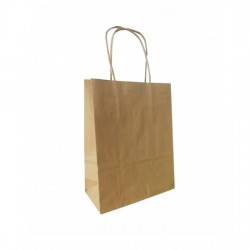 Τσάντα - σακούλα χάρτινη kraft - κραφτ  25x12x31 εκ.- στριφτή λαβή 100ΤΜΧ