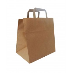 Τσάντα - σακούλα χάρτινη kraft - κραφτ 27x16x29 εκ.- πλακέ χερούλι-100ΤΜΧ
