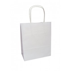 Τσάντα - σακούλα χάρτινη άσπρη  25x12x30 εκ.- στριφτή λαβή 100TMX