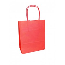 Τσάντα - σακούλα χάρτινη κόκκινη 25x12x30 εκ.- στριφτή λαβή 100TMX