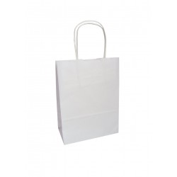 Τσάντα - σακούλα χάρτινη άσπρη 18x8x24 εκ.- στριφτή λαβή 100 TMX