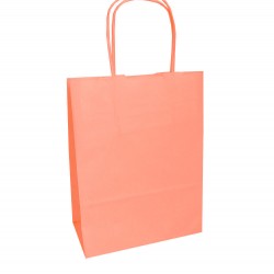 Τσάντα - σακούλα χάρτινη  πορτοκαλι 32x12x41 εκ.- στριφτή λαβη 100ΤΜΧ